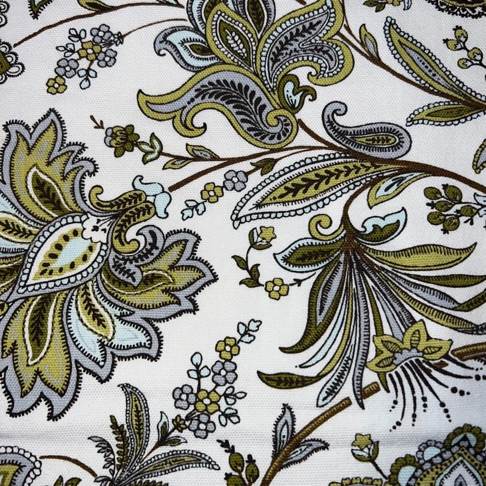 En Vogue Green‎ Brown Paisley Floral 100% Cotton Table Runner 13x68 RN119737